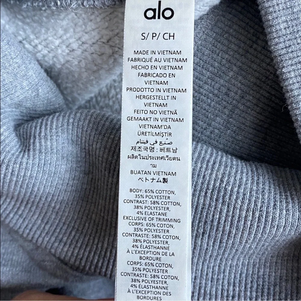 Alo gray hazy mock neck pullover sweatshirt S - Picture 7 of 8